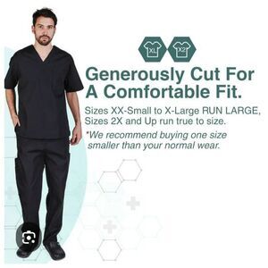 M&M scrubs black new in package plus size 3xl style 8p102 work wear set